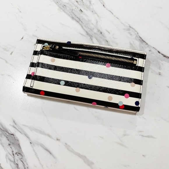 Black and White Stripe Kate Spade Wallet - Picture 8 of 15